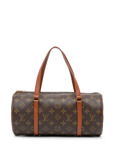 Pre-owned Louis Vuitton 1991 Monogram Papillon 30 Handbag In Brown