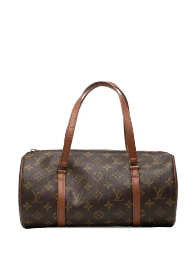 Pre-owned Louis Vuitton 1991 Monogram Papillon 30 Handbag In Brown