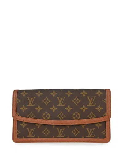 Pre-owned Louis Vuitton 1991 Monogram Pochette Dame Clutch Bag In Brown