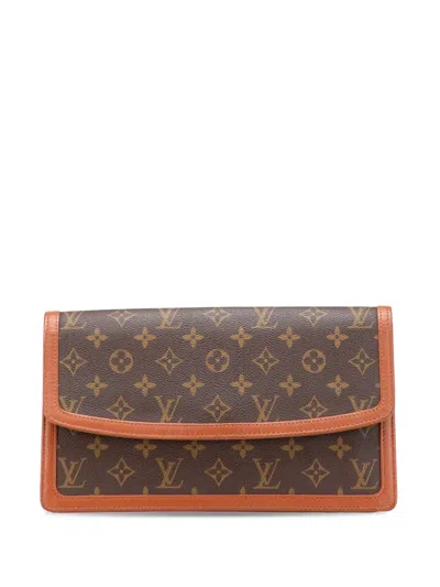 Pre-owned Louis Vuitton 1991 Monogram Pochette Dame Pm Clutch Bag In Brown