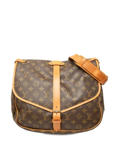 Pre-owned Louis Vuitton 1991 Monogram Saumur 35 Crossbody Bag In Brown
