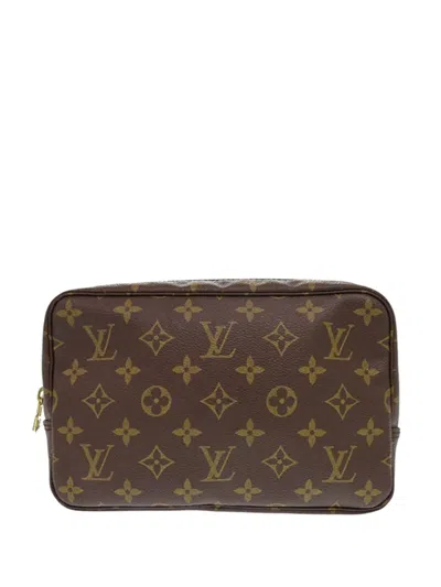 Pre-owned Louis Vuitton 1991 Monogram Trousse Toilette 23 Clutch Bag In Brown