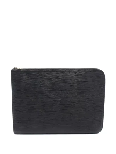 Pre-owned Louis Vuitton 1991 Posh Documentary Clutch Bag In Black