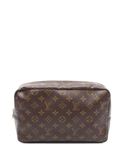 Pre-owned Louis Vuitton 1991 Truth Toilette 28 Monogram Canvas Pouch In Brown