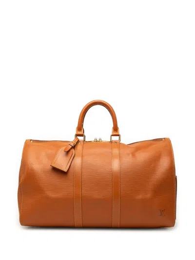 Pre-owned Louis Vuitton 1992 Epi Keepall 45 Travel Bag In Brown