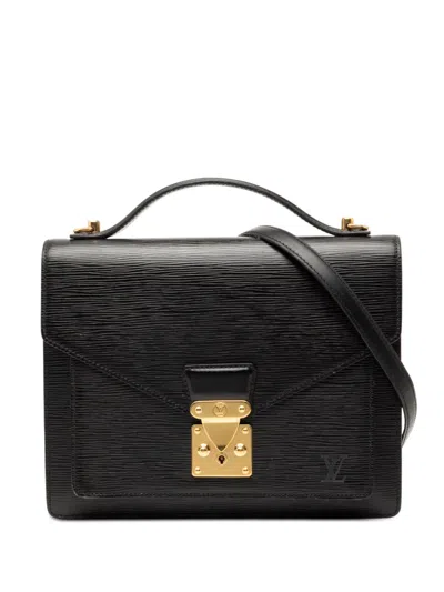 Pre-owned Louis Vuitton 1992 Epi Monceau 28 Satchel In Black