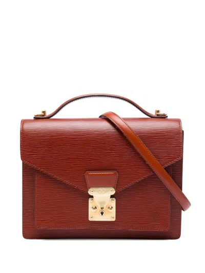 Pre-owned Louis Vuitton 1992 Epi Monceau 28 Satchel In Brown