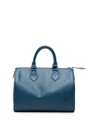 Pre-owned Louis Vuitton 1992 Epi Speedy 25 Boston Bag In Blue