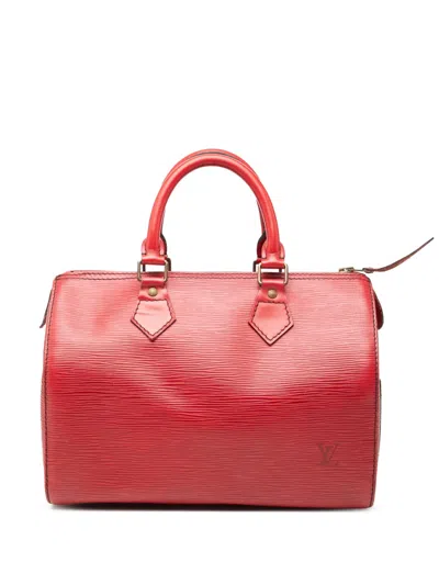 Pre-owned Louis Vuitton 1992 Epi Speedy 25 Boston Bag In Red