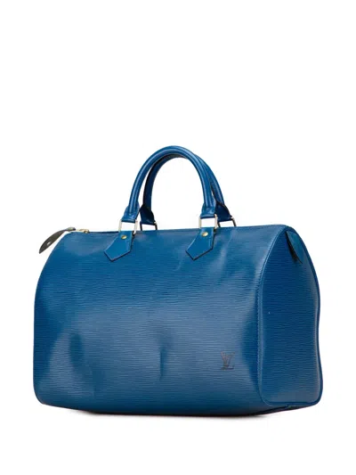 Pre-owned Louis Vuitton 1992 Epi Speedy 30 Boston Bag In Blue