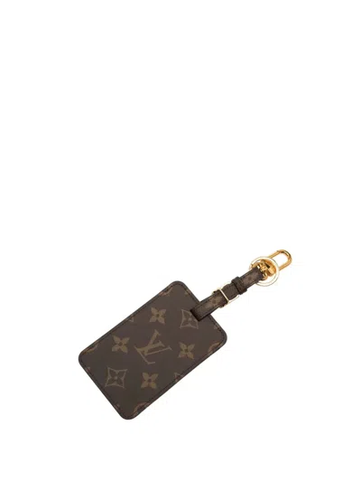 Pre-owned Louis Vuitton 1992 Monogram Game On Luggage Bag Tag In Brown