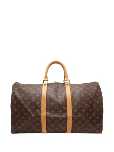 Pre-owned Louis Vuitton 1992 Monogram Keepall 50 Travel Bag In Brown