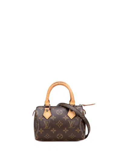 Pre-owned Louis Vuitton 1992 Monogram Mini Speedy Hl Satchel In Brown
