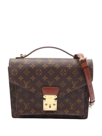 Pre-owned Louis Vuitton 1992 Monogram Monceau 28 Satchel In Brown