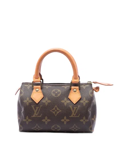 Pre-owned Louis Vuitton 1992 Monogram Nano Speedy Satchel In Brown