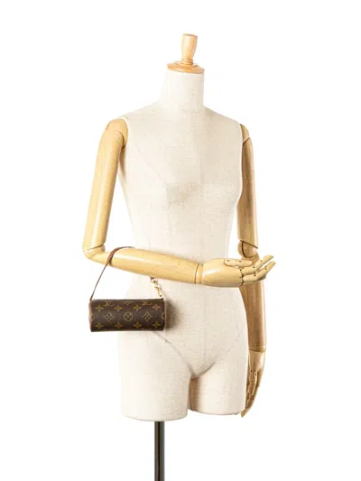 Pre-owned Louis Vuitton 1992 Monogram Papillon Pochette Handbag In Brown