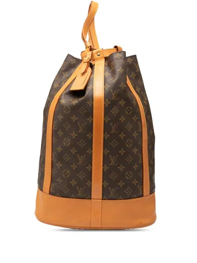 Pre-owned Louis Vuitton 1992 Monogram Randonnee Gm Backpack In Brown