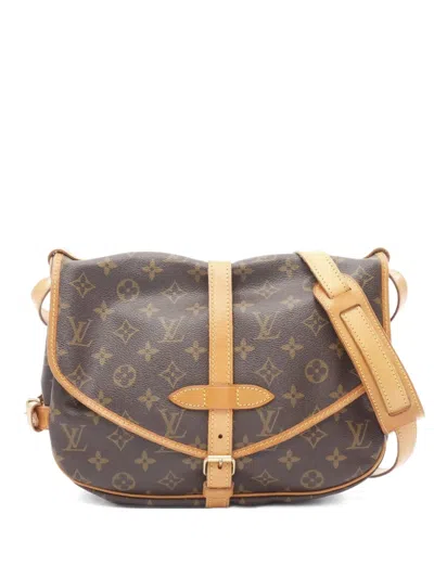 Pre-owned Louis Vuitton 1992 Saumur 30 Monogram Shoulder Bag In Brown