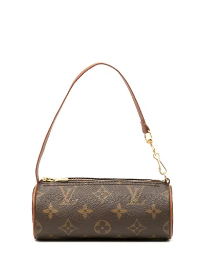 Pre-owned Louis Vuitton 1993-2004 Monogram Papillon Pochette Handbag In Brown
