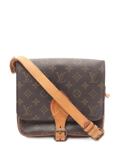 Pre-owned Louis Vuitton 1993 Cartesier Mm Monogram Shoulder Bag In Brown