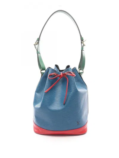 Pre-owned Louis Vuitton 1993 Epi Noe Tricolor Gm Bucket Bag In Blue