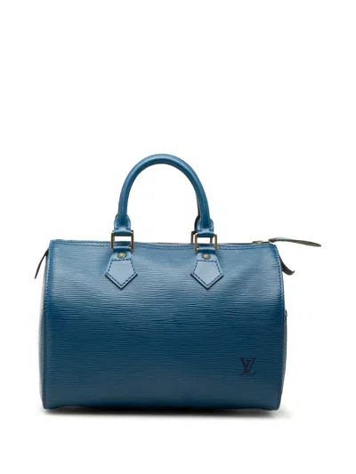Pre-owned Louis Vuitton 1993 Epi Speedy 25 Boston Bag In Blue
