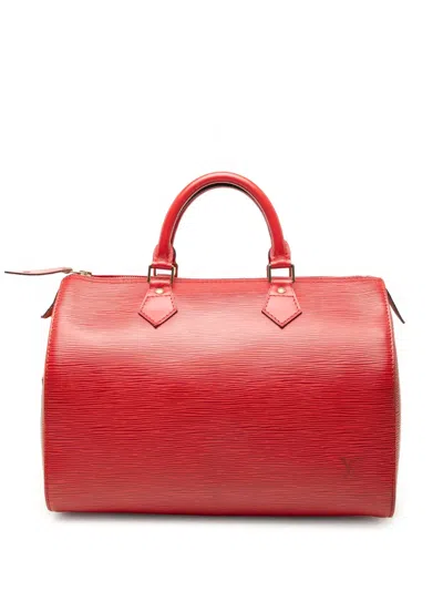 Pre-owned Louis Vuitton 1993 Epi Speedy 30 Boston Bag In Red