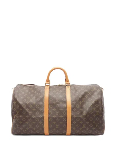 Pre-owned Louis Vuitton 1993 Keepall 55 Monogram Boston Bag In Brown
