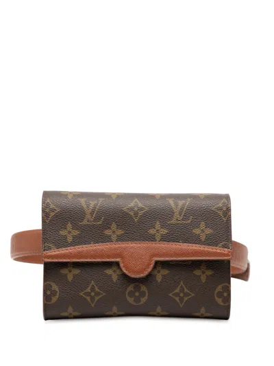 Pre-owned Louis Vuitton 1993 Monogram Arche Belt Bag In Brown
