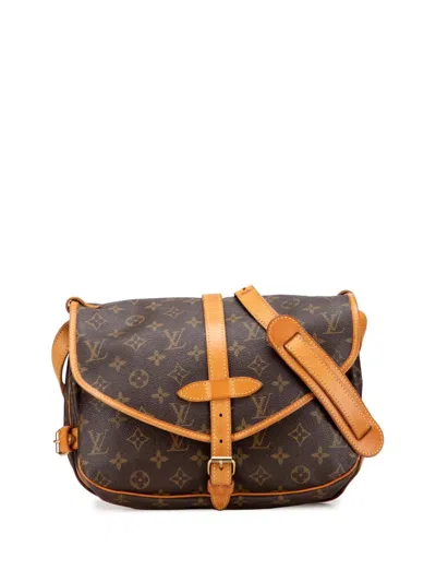 Pre-owned Louis Vuitton 1993 Monogram Saumur 30 Crossbody Bag In Brown