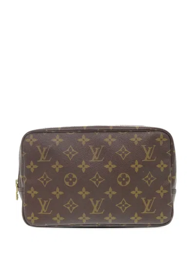 Pre-owned Louis Vuitton 1993 Monogram Trousse Toilette 23 Clutch Bag In Brown