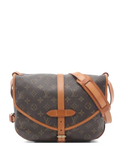 Pre-owned Louis Vuitton 1993 Saumur 30 Monogram Shoulder Bag In Brown