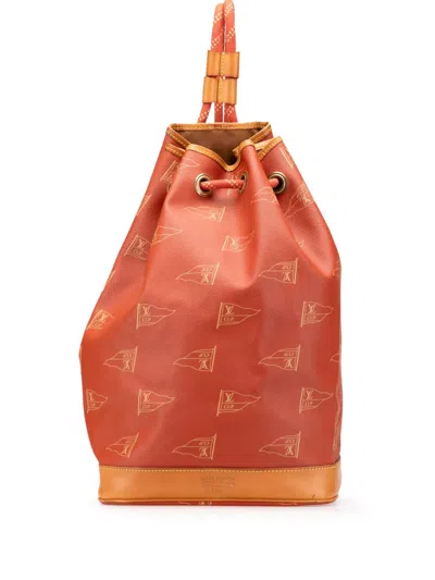 Pre-owned Louis Vuitton 1994 Americas Cup Coated Canvas Saint Tropez Backpack In Red
