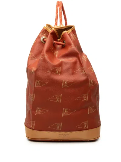 Pre-owned Louis Vuitton 1994 Americas Cup Coated Canvas Saint Tropez Backpack In Red