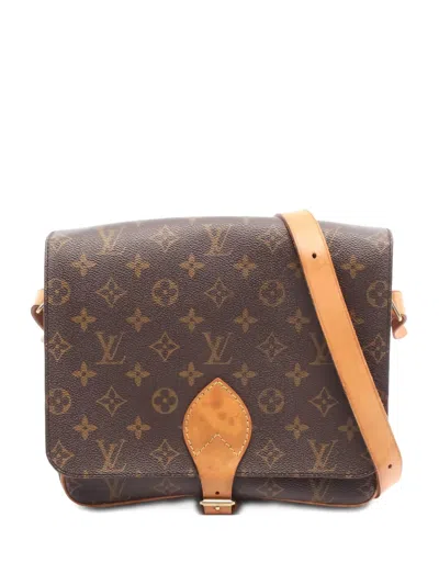 Pre-owned Louis Vuitton 1994 Cartesier Gm Monogram Pattern Shoulder Bag In Brown