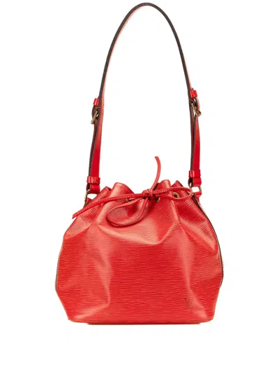 Pre-owned Louis Vuitton 1994 Epi Petit Noe Bucket Bag In Red