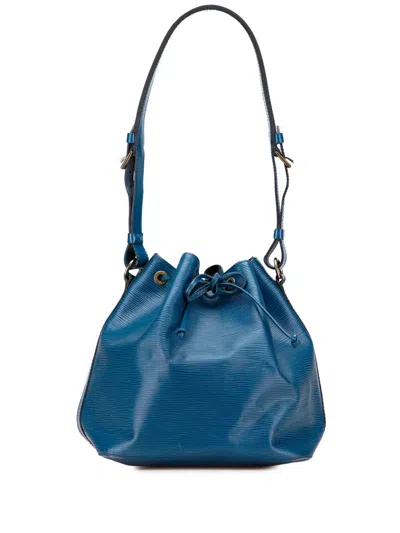 Pre-owned Louis Vuitton 1994 Epi Petit Noe Bucket Bag In Blue