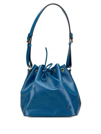 Pre-owned Louis Vuitton 1994 Epi Petit Noe Bucket Bag In Blue