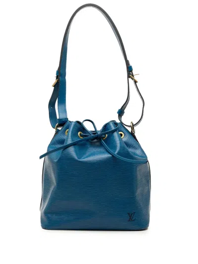 Pre-owned Louis Vuitton 1994 Epi Petit Noe Bucket Bag In Blue