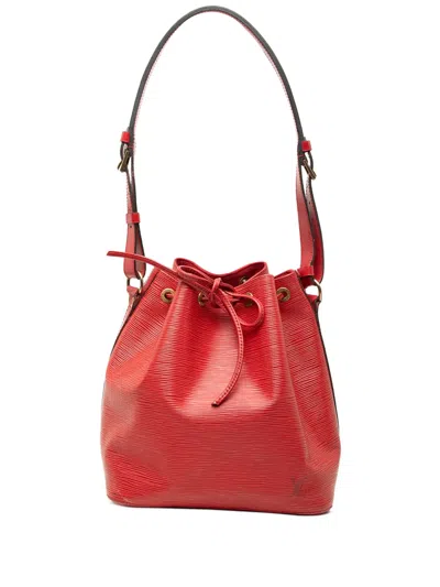 Pre-owned Louis Vuitton 1994 Epi Petit Noe Bucket Bag In Red