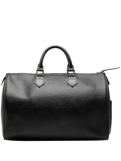 Pre-owned Louis Vuitton 1994 Epi Speedy 35 Boston Bag In Black