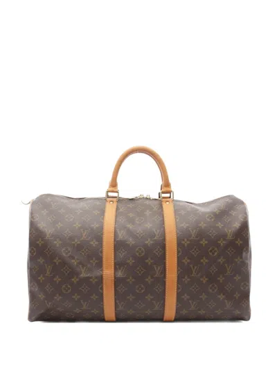 Pre-owned Louis Vuitton 1994 Keepall 50 Leather Bag In Brown