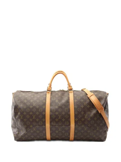 Pre-owned Louis Vuitton 1994 Keepall Bandoulière 60 Handbag In Brown