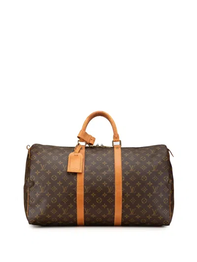 Pre-owned Louis Vuitton 1994 Monogram Keepall 50 Travel Bag In Brown