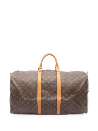Pre-owned Louis Vuitton 1994 Monogram Keepall 55 Boston Bag In Brown