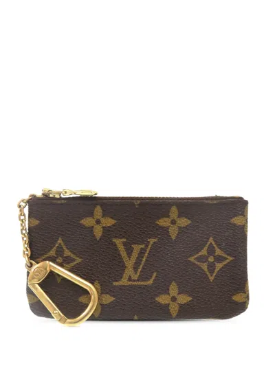Pre-owned Louis Vuitton 1994 Monogram Key Pouch Coin Pouch In Brown