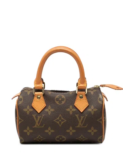 Pre-owned Louis Vuitton 1994 Monogram Mini Speedy Hl Satchel In Brown