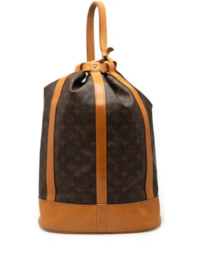 Pre-owned Louis Vuitton 1994 Monogram Randonnee Gm Backpack In Brown