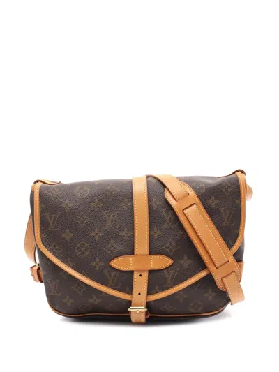 Pre-owned Louis Vuitton 1994 Monogram Saumur 30 Crossbody Bag In Brown