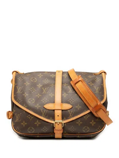 Pre-owned Louis Vuitton 1994 Monogram Saumur 30 Crossbody Bag In Brown
